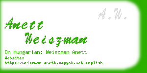 anett weiszman business card